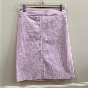 J Crew 0 pink and white seersucker skirt
